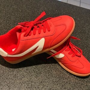 DV by Dolce Vita Red and White Sneakers